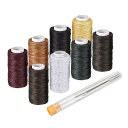 レザーツール クラフトDIYハンドステッチキット ワックスフラットスレッド ミシン針付き 55ヤード 1 mm 8カラー 20個