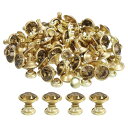 100個入りの金色イエローラインストーンリベット 8mm/0.31"のレザークラフトリベット 水晶リベット メタルダブルキャップラインストーンスタッドリベット DIYレザークラフト作り 財布 衣類用