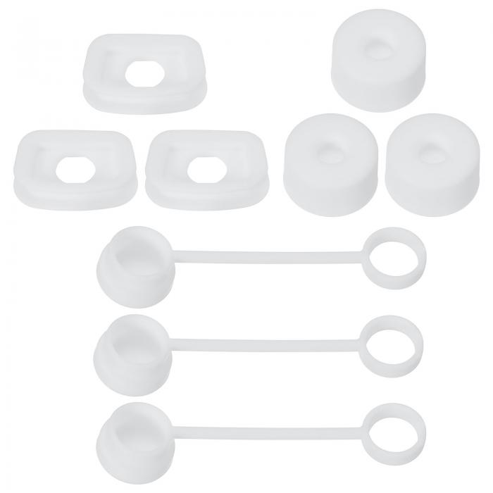 PATIKIL ストローカップ用シリコン製こぼれ止め 2.0 40oz/30oz 3つのストローカバーキャップ 3つの四角いこぼれ止め 3つの丸い漏れ止めを含む9つのタンブ ラー アクセサリーセット ホワイト