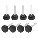 8個の丸いノブ付きねじ M6 x 35mmの炭素鋼亜鉛メッキスレッドつまみねじ クイック交換用ねじ 黒
