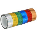 PATIKIL プリズムテープ 40mm x 50m 6パック ホログラフィックメタライズド反射性自己接着DIYアートクラフト包装壁デコレーション マルチカラー