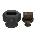 油圧穴パンチダイ Φ11×20mm 高精度楕円穴 電動油圧穴パンチキット MHP-20 JP-20 電動油圧穴パンチングマシン用 バーガンディ&黒
