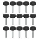 25個入り M4x20mm のネジ山付きノブネジ 亜鉛メッキカーボン鋼製のクランピングノブ プラスチック製の丸い頭部のサムスクリュー クイックリムーブネジクランプ 黒(4)