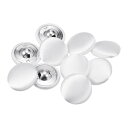 10個入り 32L ファブリッククロスカバーボタン 20mm 円形 プラスチックシャンクボタン スーツ ドレス レディースシャツ用 ホワイト