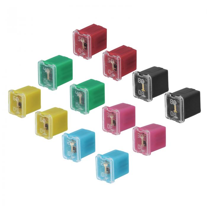 自動車用カートリッジヒューズ 48V 20/30/40/50/60/80A 女性端子 Jケースボックス ロープロファイル カー トラ ック ブルー/ピンク/緑/...