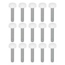 25個入り M6x30mm のネジ山付きノブネジ 亜鉛メッキカーボン鋼製のクランピングノブ プラスチック製の丸い頭部のサムスクリュー クイックリムーブネジクラン...