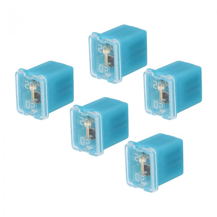 自動車用カートリッジヒューズ 48V 20A 女性端子 Jケースボックス ロープロファイル カー トラ ック ブルー 5個セット