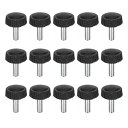 25個入り M4x12mm のネジ山付きニュル付きサムネジ 亜鉛メッキカーボン鋼製のクランピングノブ プラスチック製の丸い頭のサムネジ クイックリムーブネジのク...