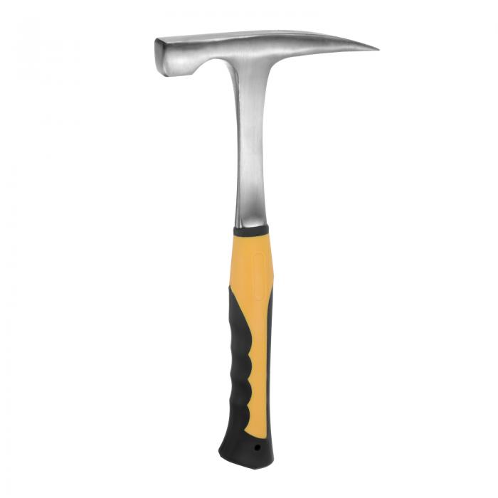 ロック槌 尖った先端 滑り止め 耐衝撃ハンドル 地質槌レンガロック ピック 石積み槌 地質調査 探査鉱山石材用 32oz 330 mm イエロー 黒