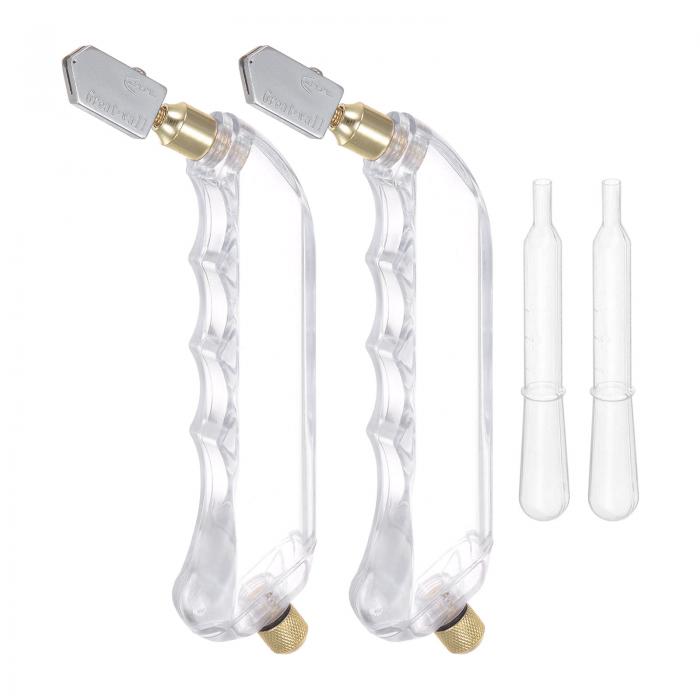 2個セット ガラスカッター ピス トルグリ ップ 6mm-12mm オイル供給 ステンドグラスカッターツール オ..