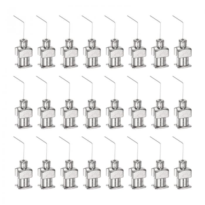 24本鈍先ディスペンシングニードル 32ゲージ 0.4" 45度曲がったフローデザイン ルーアーロックと収納ボ..