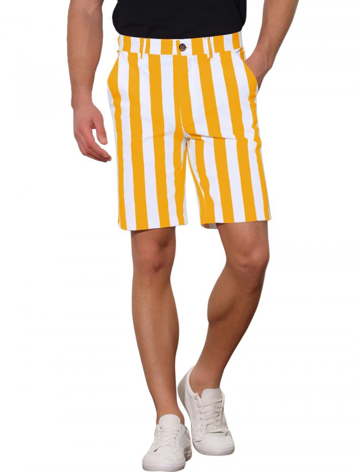 商品詳細 特徴 【属性1】【クラシックデザイン】総ストライプデザイン、フラットフロント、快適なチノドレスショーツ。【属性2】【カジュアルスタイル】デイリーにTシャツやポロシャツ、スーツジャケットにストライプのショートパンツを合わせてチャーミングな着こなしに。【属性3】【シーン】普段着、休日、デート、旅行、ゴルフ、ウォーキング、パーティー、結婚式などに適しています。【属性4】【モデルサイズ】レギュラーフィット。サイズ 32 を着用 (身長：189cm、胸囲：94cm、ウエスト：81cm、ヒップ：102cm、体重：80kg)。【属性5】【ご注意】裏返して冷水で洗濯機洗いしてください。サイズについてご不明な点がございましたら、お問い合わせください。【商品説明】Lars Amadeus ストライプショーツ メンズ 夏用 レギュラーフィット ビジネス フラットフロント チノショーツ? 軽量生地? レギュラーフィット?縞模様? フラットフロント? カジュアルスタイル・定番のストライプショーツはシンプルなデザインで夏に活躍する万能アイテムです。? 毎日の T シャツ、フォーマル ドレス、シューズに合わせて、ユニークなカジュアル スタイルを構築します。平置きサイズ (cm)サイズ----------ウェスト----------ヒップ----------着丈28---------------80.0-------------100.0---------51.030---------------84.0-------------105.0---------52.032---------------88.0-------------110.0---------53.034---------------93.0-------------115.0---------54.036---------------98.0-------------121.0---------55.038---------------104.0------------127-----------56.0 サイズは平置きで実寸サイズを採寸しております。手で計測しているため、若干の誤差（1?2cm）が生じることがございますので、あくまでもご購入の際のサイズ目安としてご利用下さいませ。 注意書き ■商品の色及びサイズは、撮影状況やPC環境により多少異なって見える場合がございます。 ■サイズは目安です。商品により若干の誤差がございます。 ■メーカーの都合により、商品細部のデザインや素材が予告無く変更される場合がございます。