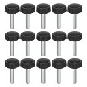 25個入り M4x18mm のネジ山付きニュル付きサムネジ 亜鉛メッキカーボン鋼製のクランピングノブ プラスチック製の丸い頭のサムネジ クイックリムーブネジのク...