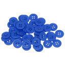 50個セット 24Lボタン 5/8"(15mm) レジン製 ラウンドフラット 4穴クラフトボタン 衣類やDIY用ダークブルーのボタン