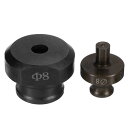 油圧穴パンチダイ 8mm 精密な丸い穴 電動油圧穴パンチキット MHP-20 JP-20 電動油圧パンチングマシン用 バーガンディ&黒