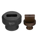 MHP-20 JP-20電動油圧パンチングマシン用 Φ8×20mm 高精度楕円穴電動油圧穴パンチキット バーガンディ&黒