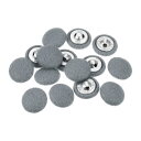 10個入り 24L ファブリッククロスカバーボタン 15mm 円形穴 メタルシャンクボタン スーツ ドレス レディースシャツ用 ダークグレー