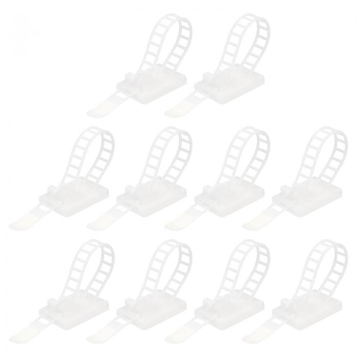 100個の粘着性ケーブルクリップ 調整可能なナイロンケーブルコードオーガナイザー デスク 車 家庭 オフ..