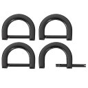 Dリングねじ込みシャックル 4個セット 0.47インチ 亜鉛合金製 U字型Dリングバックル 財布DIYレザークラフトキーチェーン用 黒