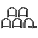 Dリングねじ込みシャックル 5個セット 0.35インチ 亜鉛合金 ホースシューU字型Dリングバックル 財布 DIYレザークラフト キーチェーン 黒