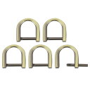 Dリングねじ込みシャックル 5個セット 0.35インチ亜鉛合金ホースシューU字型Dリングバックル 財布DIYレザークラフトキーチェーン ブロンズ