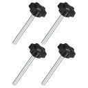 4個セット M8 x 80mm スターノブ プラスチック製の六角形クランピングノブネジ 手で締めるための交換ノブ 傘ベースの交換ノブ