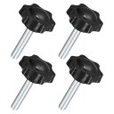 4個セット M8 x 40mm スターノブ プラスチック製の六角形クランピングノブネジ 手で締めるための交換ノブ 傘ベースの交換ノブ