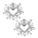 ラインストーンシューズクリップ 取り外し可能 ハートシェイプ シューズ装飾バックルアクセサリー 女性の結婚式 プロム パーティー ハイヒール DIYクラフト 装...