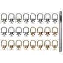 24個入り メタルスタッズリベット 直径6.6mm Dリングボタンリベット 3.5mm レザーホールパンチ付き レザークラフト用