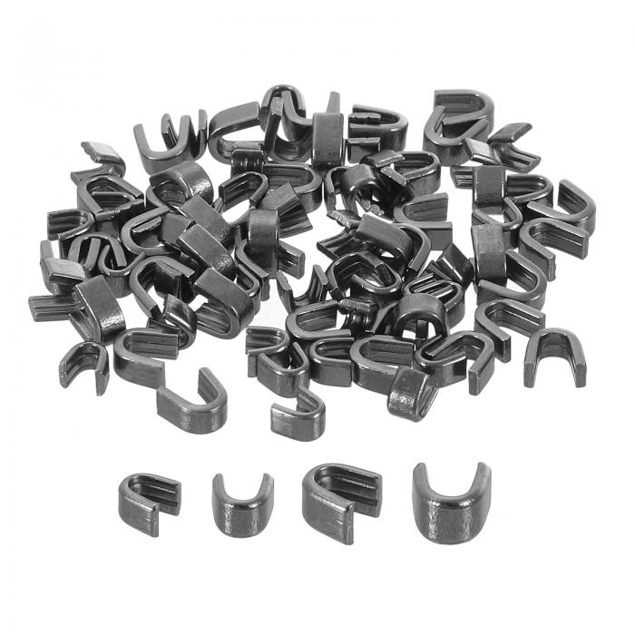 80個のジッパースライダーリテーナー #3 #5 U字型トップストッパー バッグ コート ジャケット クローズドエンドジッパーの交換用 メタリック黒色(各サイズ...