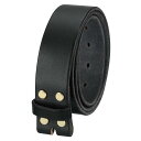 バックルヘッドなし メンズレザーベルトストラップ 1.5インチ幅 ピンバックルベルト用交換ストラップ(115cm L 黒)