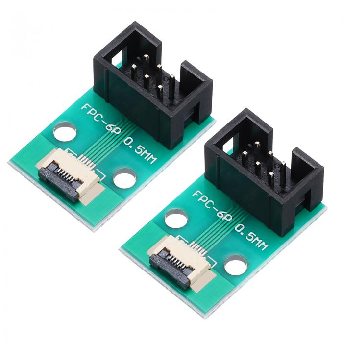 2個セット FFC FPCコネクタボード 6ピン 0.5mm ソケット to 2.54mm ダブルロー DC3 メスピンヘッダーストリップアダプター LCDテレビ/デジタルカメラ/ノートパソコン用のPCBコンバーターボードのサムネイル