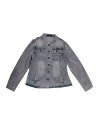 Allegra K デニムジャケット クラシック スタンドカラー ロングスリーブ 胸ポケット付き ジーンズ レディース グレーブルー XL(4)