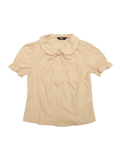 Allegra K 丸襟 ブラウス ボウタイネック シャツ コットン 通勤 トップス パフスリーブ ボタンダウン レディース アプリコット S Allegra K 丸襟 ブラウス ボウタイネック シャツ コットン 通勤 トップス パフスリーブ ボタンダウン レディース アプリコット S