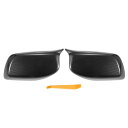 X AUTOHAUX BMWに対応 E60 E61 5シリーズ E63 E64 6シリーズ 2003-2007用のペアカーリアビュードライバーパッセンジャーサイドミラーカバーキャップ黒いカーボンファイバー交換品。ミラーガードカバー外装装飾。(2)