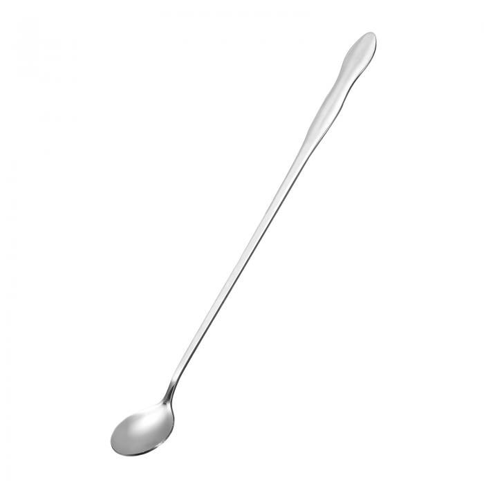 長柄スプーン カクテル撹拌スプーン アイスクリームスプーン ラウンドコーヒースプーン ドリンク コーヒーの混合用 255 mm シルバー 1個