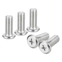 M10x25mmフラットラウンドヘッドの十字穴ネジ 10個入り 304ステンレス鋼製の十字穴付きドライブマシンネジ 全ねじ 明るい仕上げ 家具のネジ接続ボルトネ...