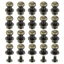 20セットの真鍮製ボールヘッドスタッドリベット 8mm直径 ネジバックボタンニップルリベット DIYレザークラフト用 ブロンズ色