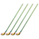 スプーンストロー 飲みストロー スプーン ステンレス鋼 長さ21.8cm 再利用可能 メタル ロングハンドル シェイク ドリンク カクテル 多彩 4個