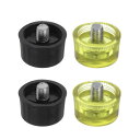 2セットの槌ヘッド交換用品 45mm/1.8" 直径のプラスチックとポリウレタン製の両面槌アクセサリー レザークラフトや木製床の取り付けに最適 黒色イエロー
