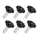 6個セット M10 x 30mm スターノブ プラスチック製の六角形クランピングノブ ハンドタイトニング交換ノブ 傘ベースの交換ノブ用