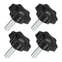 4個セット M8 x 25mm スターノブ プラスチック製の六角形クランピングノブネジ 手で締めるための交換ノブ 傘ベースの交換ノブ