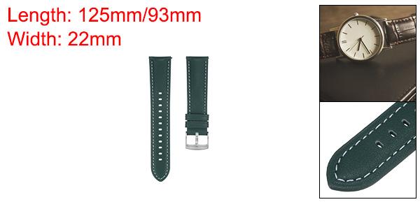 レザーウォッチバンド 22mm幅 クイックリリース フレキシブルフィッ ト 通気性 あるヴィンテージレザーウォッチストラップ スプリングバー付き 大部分 男性女性用時計 スマートウォッチに対応 ダーク緑