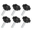 6個セット M8 x 35mm スターノブ プラスチック製の六角形クランピングノブネジ 手で締める交換用ノブ 傘ベースの交換ノブ
