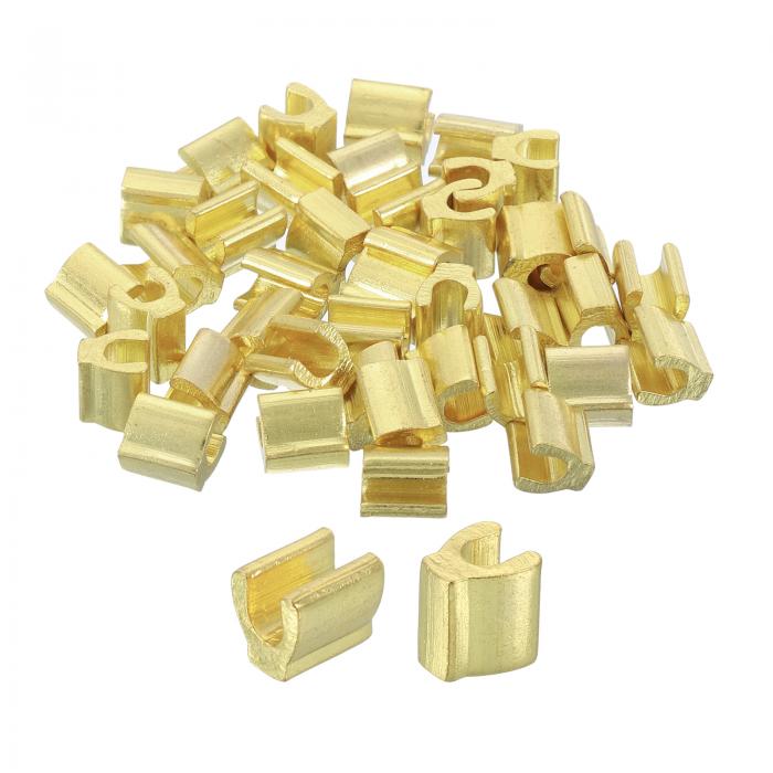 40個のジッパースライダーリテーナー バッグ コート ジャケットの閉じたジッパーの交換用#10トップストッパー ライト金色