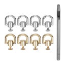 8個入り 金属スタッズリベット 直径8mm Dリングボタンリベット 3.5mm 革パンチ付き 革クラフト用