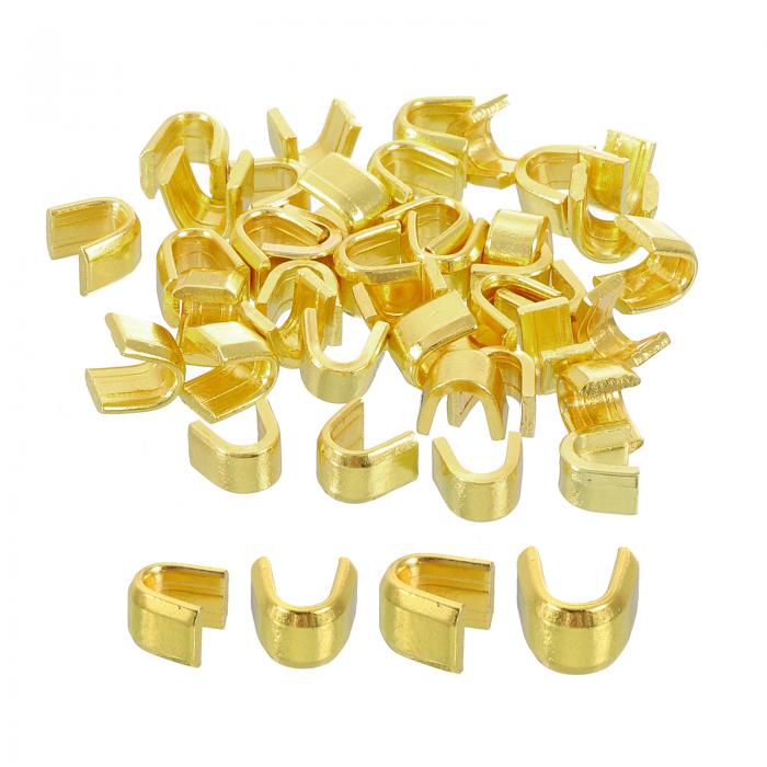 ファスナースライダーリテーナー40個セット #8 #10 U字型トップストッパー バッグ コート ジャケット用クローズドエンドファスナー交換品 金色トーン(各サ...