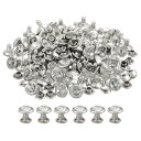 200個 シルバーラインストーンリベット 8mm/0.31" 革工芸リベット 水晶リベット メタルダブルキャップラインストーンスタッドリベット DIY革クラフト作り 財布 衣類 靴 ベルトに適用