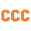 チェニールレター×パッチ C 大サイズ 3.15"x2.17" アイロンで貼るレター×パッチ 金グリッター刺繍パッチ 衣類 靴 帽子 バックパック用 3個入り(オレンジ)