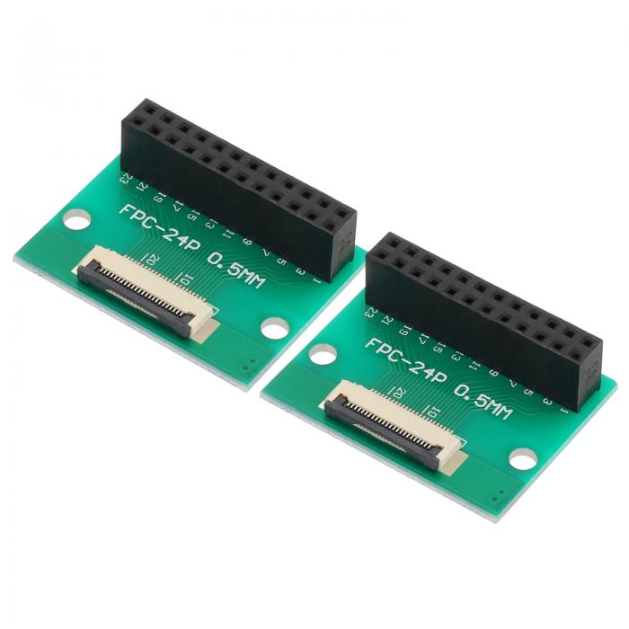 2個セット FFC FPCコネクタボード 24ピン 0.5mm ソケット to 2.54mm ダブルローフィーメールヘッダーストリップアダプター DVDプレーヤー/デジタルカメラ/ノートパソコン用のPCBコンバーターボードのサムネイル